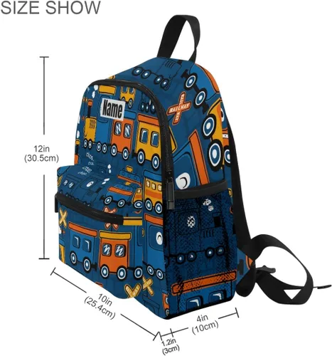 Vista 3 de Mochila personalizada con nombre para niños, mochila para niños pequeños para viajes de guardería, bolsas de libros con nombre personalizado