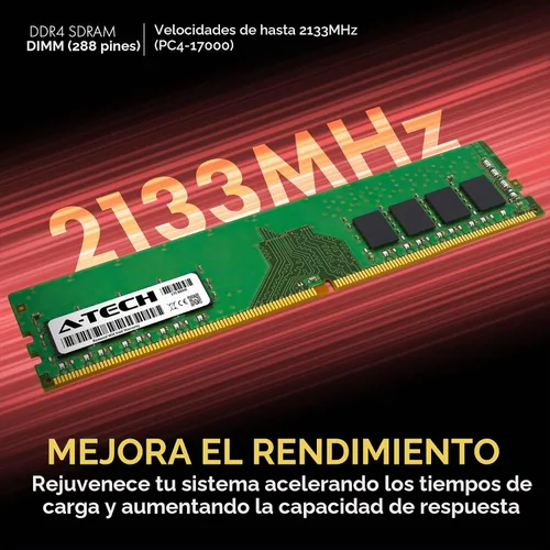 Vista 3 de A-Tech 4GB DDR4 2133 MHz UDIMM PC4-17000 (PC4-2133P) CL15 DIMM Módulo de Memoria RAM de Escritorio No-ECC