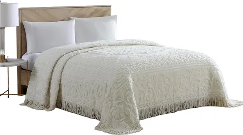 Vista 8 de Beatrice Home Fashions Medallón de chenilla, funda estándar, azul