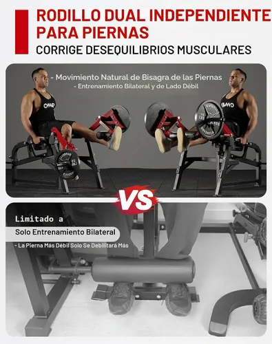Vista 2 de GMWD Máquina de Extensión y Curl de Piernas, Extensión de Pierna Individual, Curl de Pierna Acostado, Curl de Pierna de Pie, Banco de Ejercicio