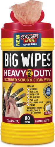 Vista 16 de BIG WIPES Recipiente multisuperficie resistente, paños de limpieza súper absorbentes para manos, superficies y herramientas, recipiente de 80