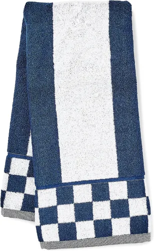 Vista 9 de MACKENZIE-CHILDS Toalla de mano, bonita toalla de mano decorativa para baño y cocina, cuadros negros y blancos