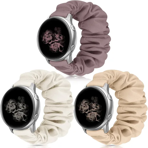 Vista 18 de Correas elásticas de repuesto para Samsung Galaxy Watch 4 5 Pro 6 7 Classic Galaxy Active 1 2 1.57 pulgadas y 1.732 pulgadas para mujer, Bla-S
