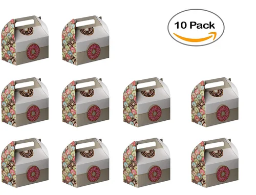 Vista 2 de Hammont Cajas de papel (10 unidades) - Cajas de galletas para regalos de fiesta, bonitos diseños, perfectas para fiestas y celebraciones, 6.25 x