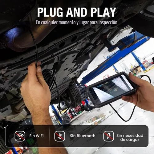 Vista 3 de Teslong - Cámara endoscopio USB C con luz, cámara de boroscopio de serpiente tipo C con 8 luces LED, cámara de inspección flexible impermeable de 10