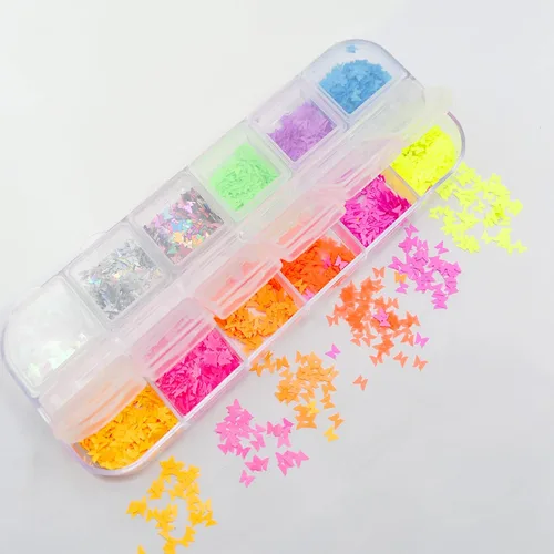 Vista 2 de Diamantes de imitación para manualidades con purpurina gruesa para manualidades y diamantes de imitación para uñas con pinzas, 4 unidades, purpurina