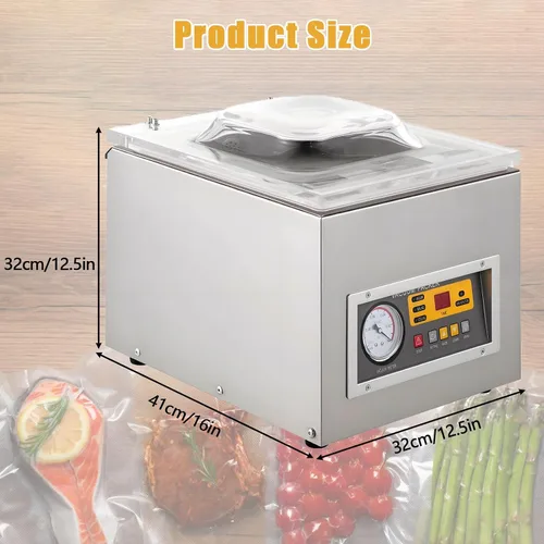 Vista 7 de Commercial Chamber Vacuum Packing Machine with Cutter for Dry, Wet, Oily, and Powder Food Storage
