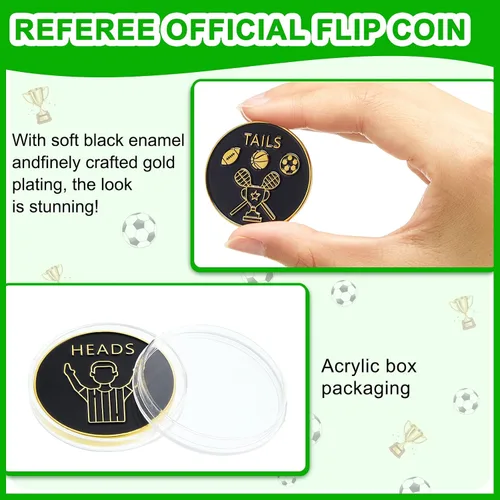 Vista 5 de Jexine Arbitro Flip Coin Fútbol Árbitro Portátil Antióxido Aleación Dura Juez Toss Monedas con Estuche para Fútbol Fútbol Voleibol Lacrosse