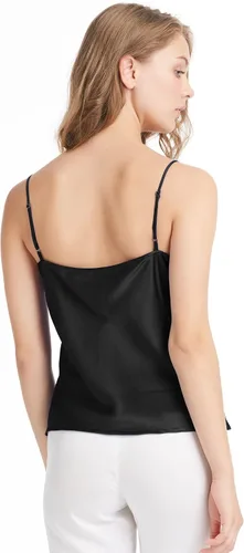 Vista 2 de LilySilk Camisola de Seda para Mujer 100% Seda de Mora de 19MM Básica Playeras Sin Mangas de Verano Top Clásico Holgado Negro