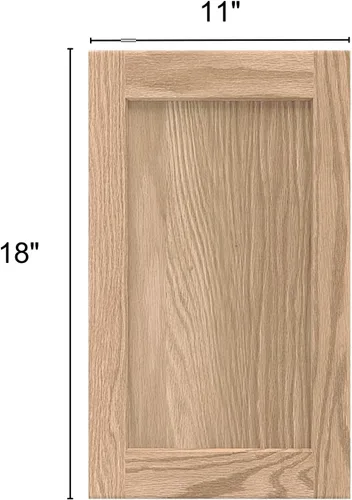 Vista 3 de Puerta de gabinete de cocina de roble inacabada estilo shaker de 11 x 18 pulgadas, reemplazo