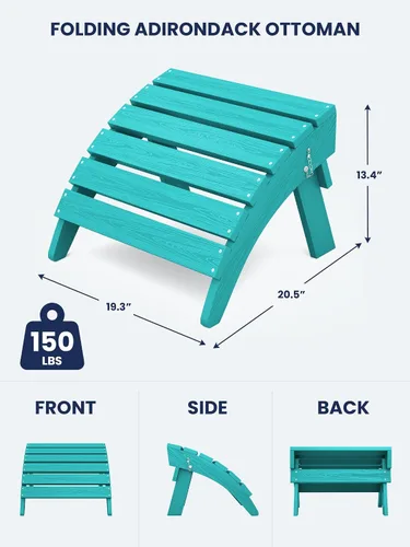 Vista 3 de KINGYES Otomana Adirondack plegable para silla Adirondack, Aruba