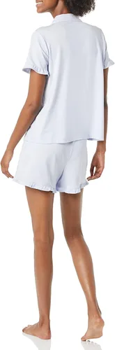 Vista 2 de Tienda Essentials Conjunto de pijama de algodón modal con cuello de muesca para mujer (disponible en tallas grandes)