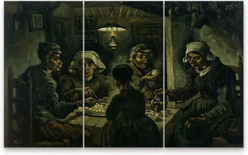 Vista 30 de Niwo ART - Bandera, serie de pinturas más famosas del mundo, lienzo para pared, decoración del hogar, envoltura de galería, estirado, enmarcado