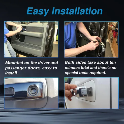 Vista 7 de 1 par de cilindros de cerradura de puerta con juego de llaves compatibles con Ford F150 F250 F350 F450 F550 Super Duty Excursion Explorer Freestar