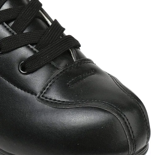 Vista 3 de XUDREZ - Patines de cuero PU para hombres y mujeres, tipo botines, de doble fila, para principiantes, patines profesionales para interiores