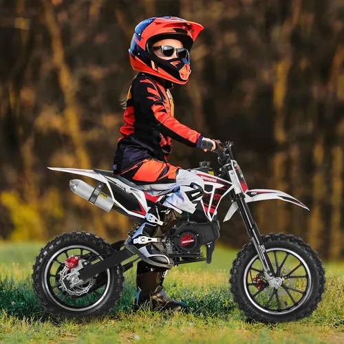 Vista 9 de 50CC Kids Dirt Bike Gas Powered 2-Stroke Mini Motorcycle 25MPH for kid 8-14 Black