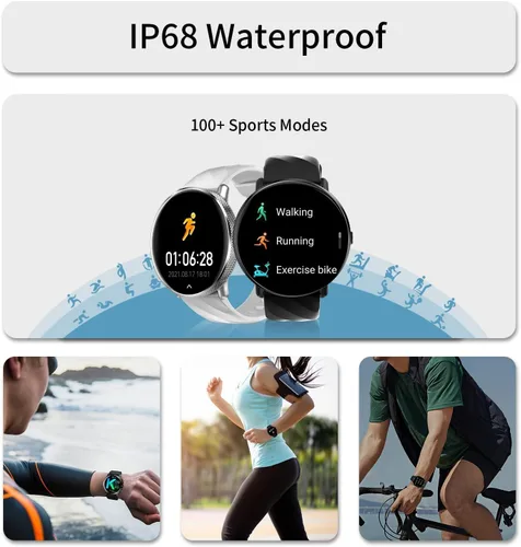 Vista 5 de Reloj inteligente para hombres y mujeres, pantalla AMOLED de 1.43 pulgadas (respuesta/hacer llamadas), rastreador de fitness y salud con frecuencia
