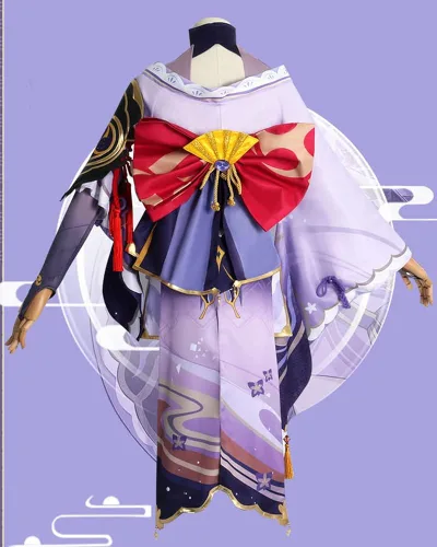 Vista 2 de DAZCOS Disfraz de cosplay Raiden Shogun de talla asiática para mujer para Halloween