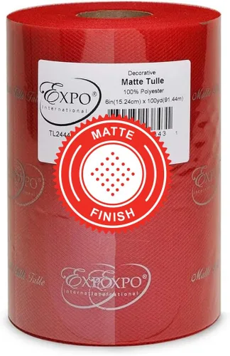 Vista 60 de Expo International Tul mate decorativo, rollo/carrete de 6 x 100 yardas, tela de tul de poliéster ligera para tutús, disfraces y decoraciones