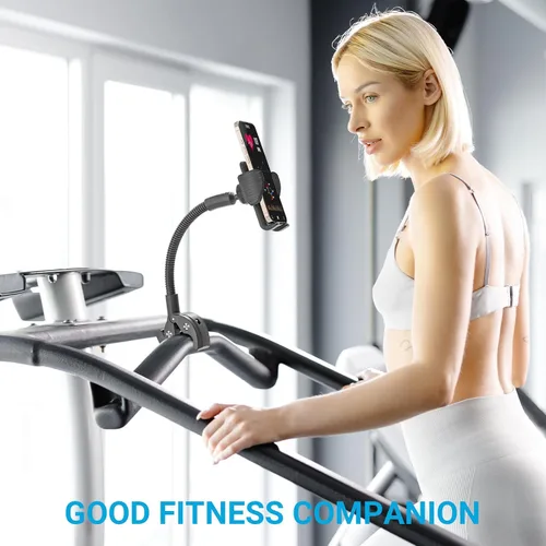 Vista 6 de Soporte de teléfono para bicicleta, soporte universal de cuello de cisne ajustable de 360°, instalación sin herramientas para bicicleta, scooter
