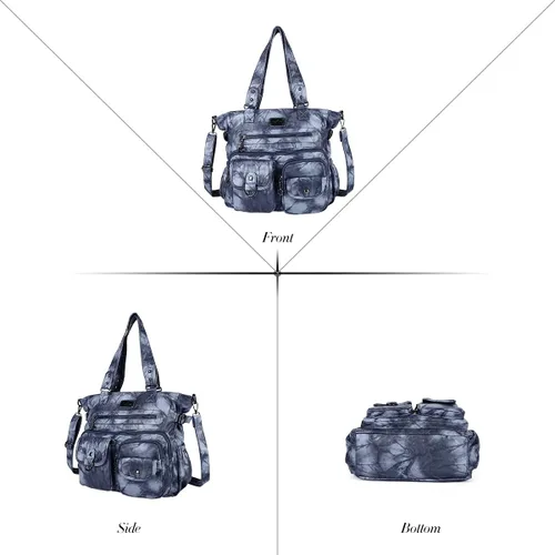 Vista 3 de Angel Kiss Monederos y bolso de mano para mujer, bolso de hombro de piel sintética suave para mujer, bolso de mano con asa superior