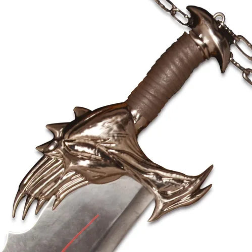 Vista 4 de ACTASITEMS Cuchillas de metal Kratos del caos, accesorios de cosplay de guerra, un juego de dos con espadas de hoja