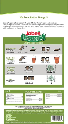 Vista 2 de Jobe's Organics Fertilizante granular multiusos, fertilizante de fácil cuidado de plantas para verduras, flores, arbustos, árboles y plantas, bolsa