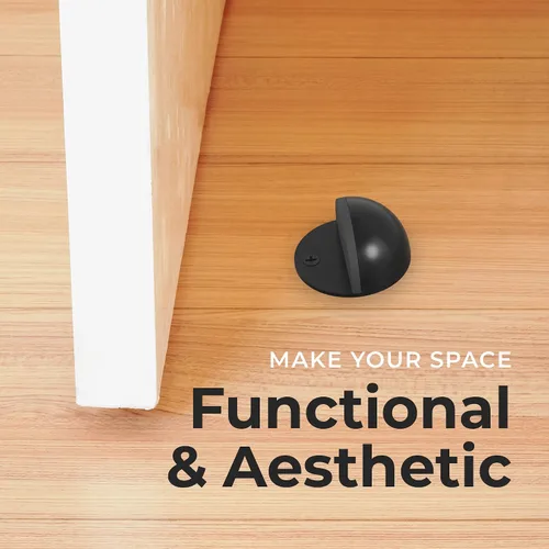 Vista 6 de Tope de puerta hemisferio de acero inoxidable montado en el suelo, accesorios arquitectónicos NYCO, parachoques de puerta resistente para protección