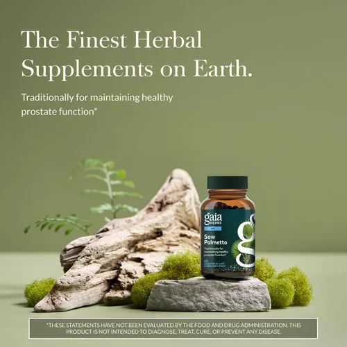 Vista 2 de Gaia Herbs Saw Palmetto - Apoya la función saludable de la próstata y la salud urinaria - Saw Palmetto y lecitina de semillas de girasol para apoyar