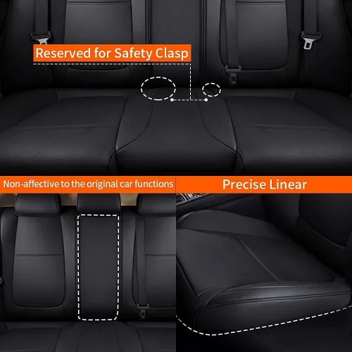 Vista 5 de Seat Covers for Mazda 3 2014 2015 2016 2017 2018 Custom Fit,Faux Leather Waterproof AirbagCompatible Car Seat Cover Full Set Black