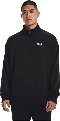 Vista 17 de Under Armour Sudadera con capucha para hombre Armourfleece con cremallera de 1/4 (001) Negro / Negro