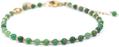 Vista 14 de Morchic 3mm Natural Gemstone Beaded Bracelet for Women, Dainty Tiny Charm Jewelry, Adjustable 7.1-8.6" Ideal Birthday Holiday Gift