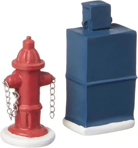 Vista 3 de Department 56 - Accesorios para aldeas, juego de 2 figuras decorativas: boca de incendios y expendedora de periódicos