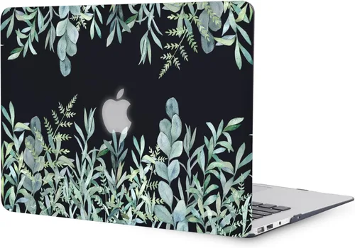 Vista 5 de Funda para MacBook Air de 13 pulgadas A1466 A1369 versión 2010-2017, efecto 3D, negro mate, cubierta dura transparente y cubierta de teclado, solo