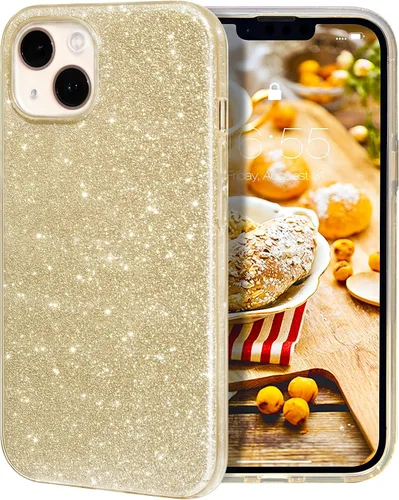 Vista 19 de MILPROX Funda compatible con iPhone 13 (2021), carcasa de gel de goma brillante con purpurina de 3 capas a prueba de golpes para iPhone 13 de 6.1