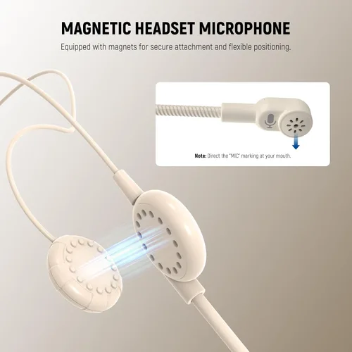Vista 2 de NEEWER Auriculares de micrófono, pista mono para amplificador de voz con cable, conector TRS estándar de 0.138 in para profesores, entrenadores