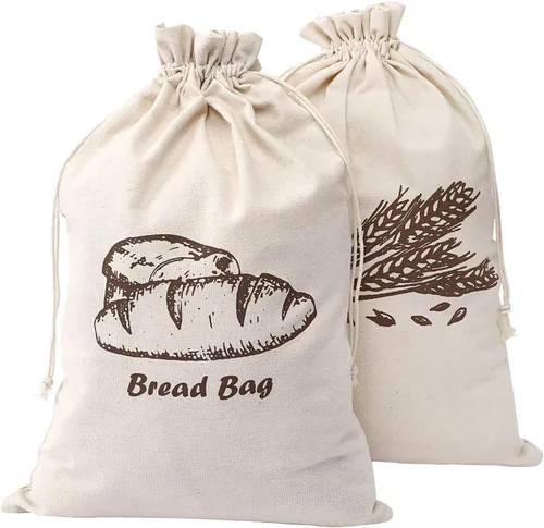 Vista 9 de Augshy Paquete de 2 bolsas de pan de cera de abeja para pan casero de 17 x 13 pulgadas, bolsas de pan reutilizables de masa madre con asa