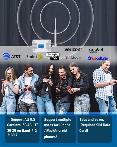 Vista 2 de Amplificador de teléfono celular para Verizon y AT&T, aumenta 5G/4G LTE