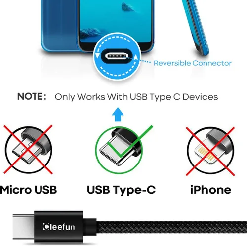 Vista 6 de CLEEFUN Cable USB C extralargo, 26 pies / 26.2 ft, cable de alimentación USB a USB C - Cable de carga tipo C de 26 pies (sin datos) para teléfono