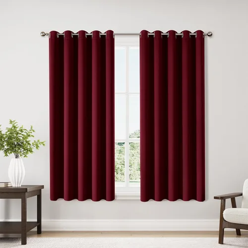 Vista 159 de ChrisDowa - Cortinas cortas para ventana de 40 pulgadas para dormitorio - Cortinas cortas con ojales y aislamiento térmico para oscurecer