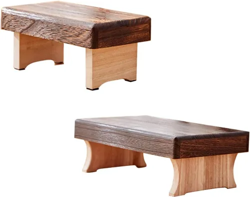 Vista 6 de Taburete bajo de madera plegable, estilo japonés, muebles tradicionales portátiles para el hogar, taburete tatami