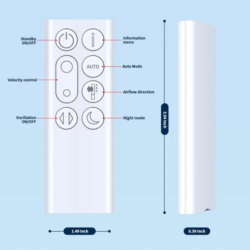 Vista 7 de Nuevo mando a distancia de repuesto compatible con Dyson TP04 TP7C Ventilador de torre purificadora Air Pure Cool de doble dirección, blanco