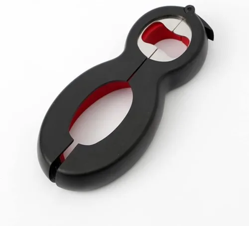 Vista 2 de Muellery Abridor multifuncional tarro botella abrelatas agarre suave revestimiento superior comodidad fácil de usar herramientas de cocina casera