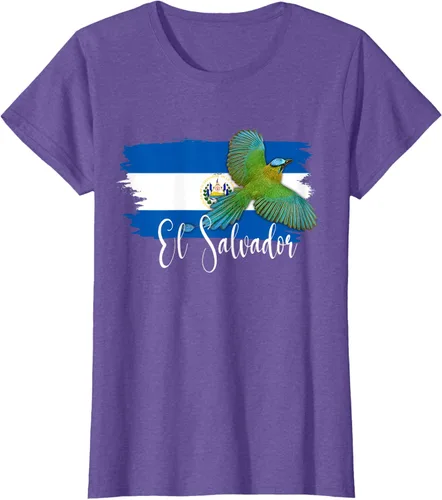 Vista 26 de Camiseta con la bandera de El Salvador, mapa de El Salvador, camiseta de Salvador para mujer, Negro