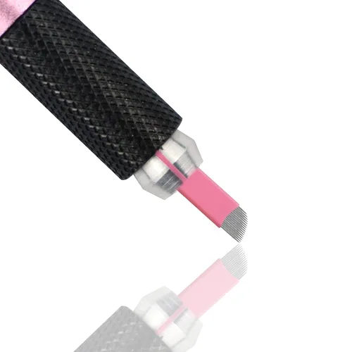Vista 6 de 50 hojas de microblading desechables color rosa #14 nano, 0.006 in, perfectas para trazos de cabello, cejas, agujas más finas del mercado
