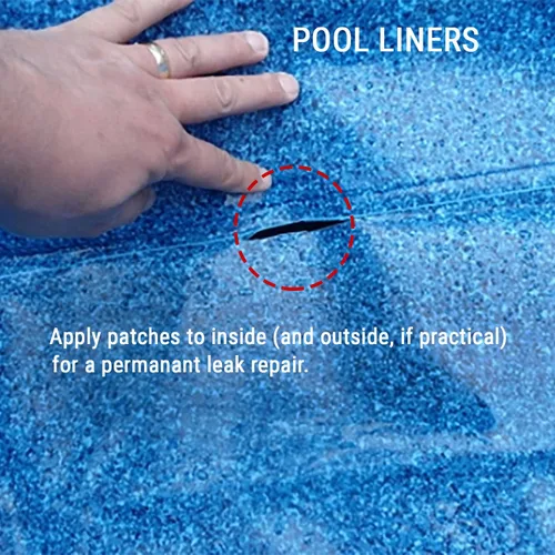 Vista 4 de Kit de parches de sellado de fugas para bañera de hidromasaje y piscina, transparente, ultra adhesivo, impermeable, reparación para vinilo, PVC