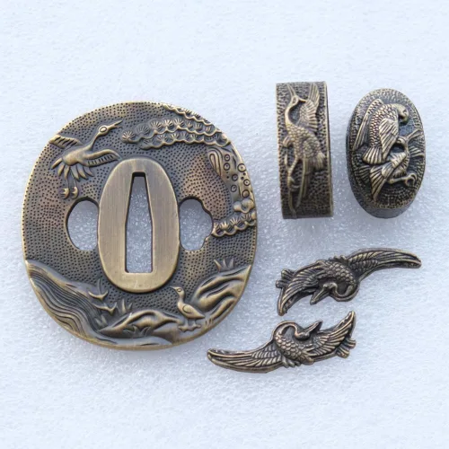 Vista 61 de Espada samurái japonesa KOSHIRAE – TSUBA FUCHI KASHIRA MENUKI 68-100