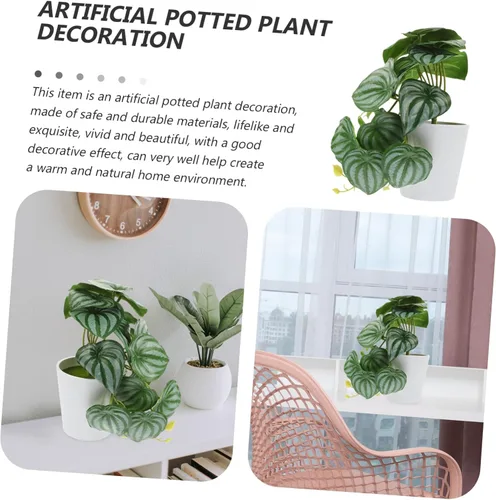 Vista 7 de DECHOUS Planta artificial, bonsái, decoración verde, bonsái artificial, plantas artificiales en maceta, plantas artificiales en maceta, bonsái
