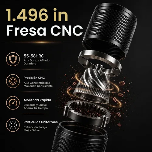 Vista 4 de Molinillo de café manual POPSWEETER C38 POPSWEETER C38 - Molinillo de café manual, rebaba de acero inoxidable de 1.496 pulgadas, más de 36 ajustes