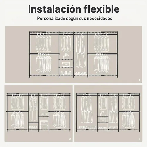 Vista 5 de VIPEK X4 - Perchero extensible de alta resistencia, ajustable de 7 pies 4 pulgadas a 10 pies 2 pulgadas, con estantes ajustables y barras
